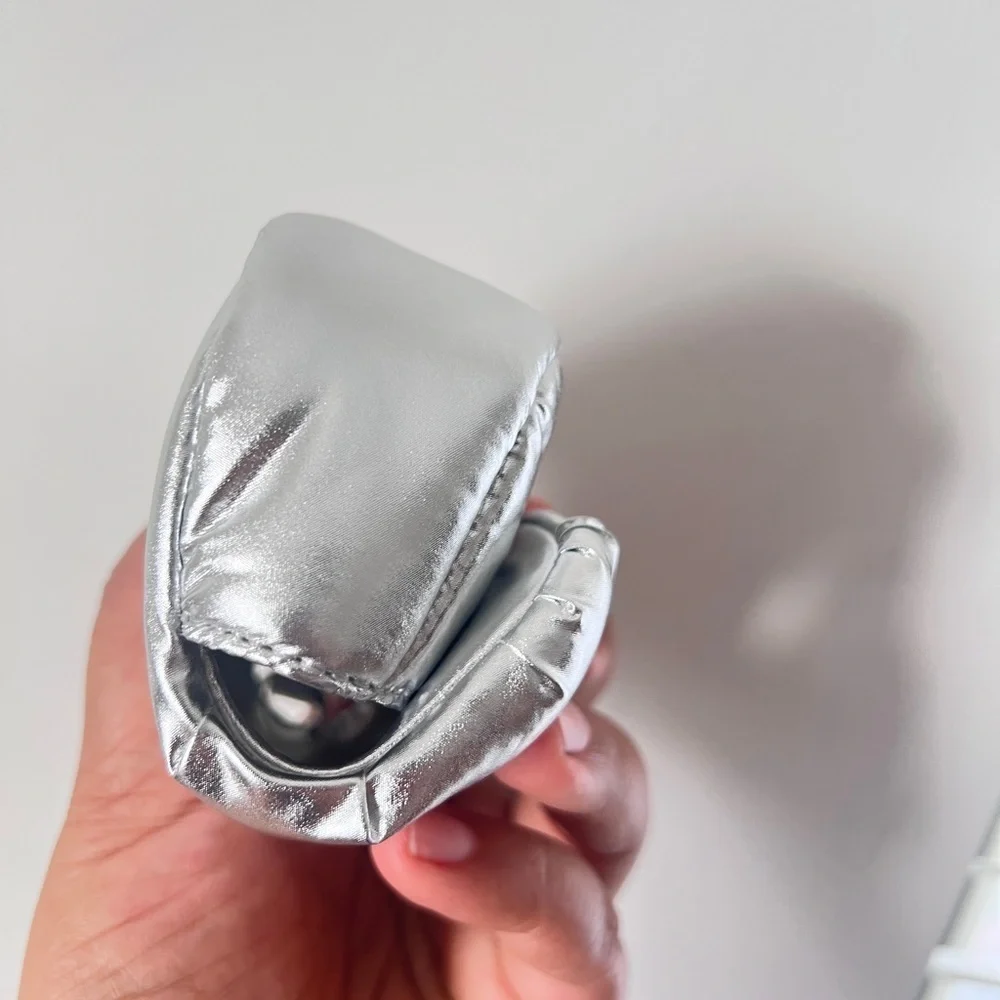 TORY BURCH• Silver Puffy Card Holder/airpod holder - Picture 5 of 11